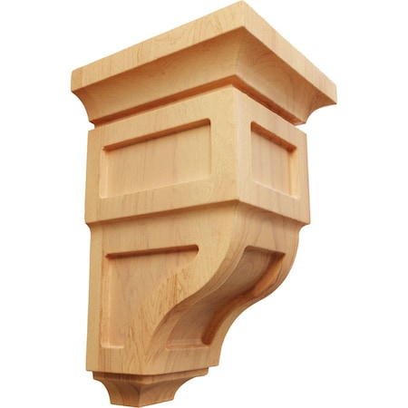 Ekena Millwork 3 1/2"W x 3 3/4"D x 6"H Mini Reyes Wood Corbel, Red Oak CORW03X03X06RYRO
